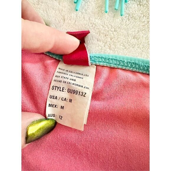 GUESS VINTAGE - Bright blue Y2K USA fringe bikini set size M - Picture 5 of 6